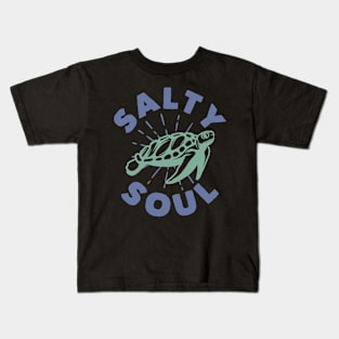 Salty Soul Turtle Typography - Cute Kids T-Shirt